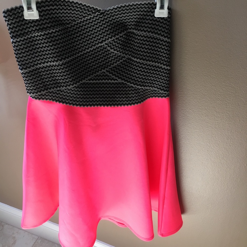 A strapless flowy dress